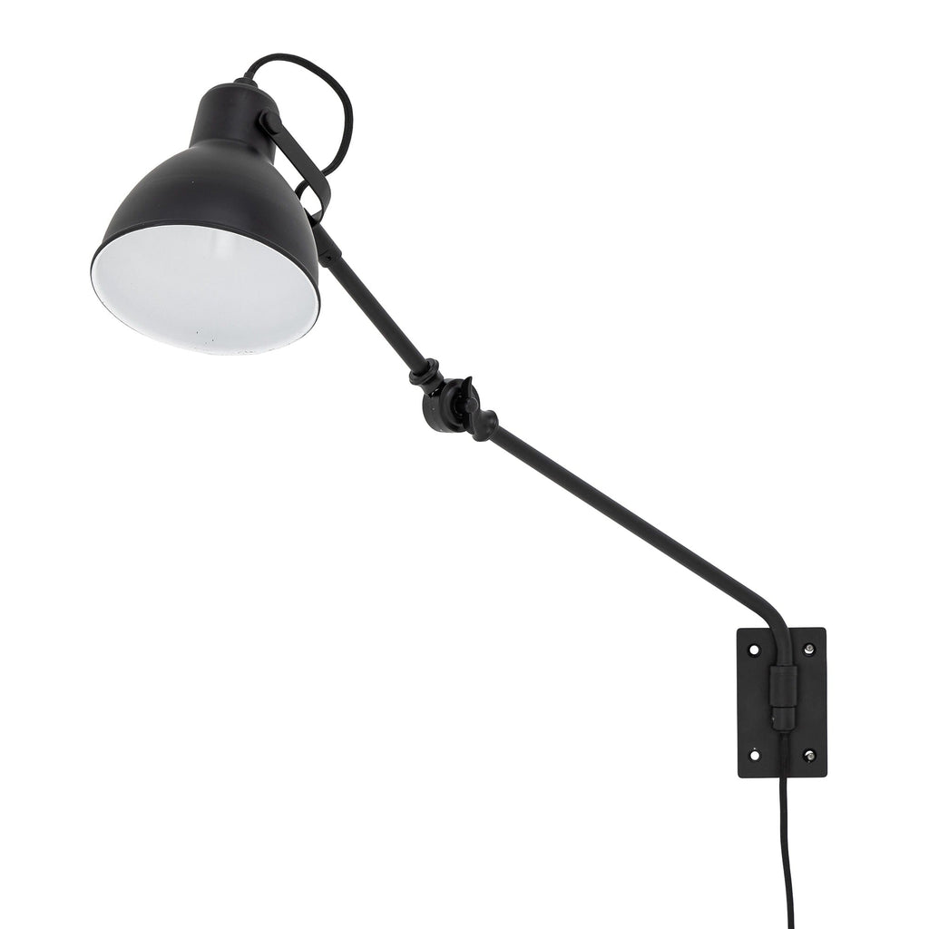 Metalowy czarny kinkiet JILI na ramieniu lampa ściennna loft Bloomingville