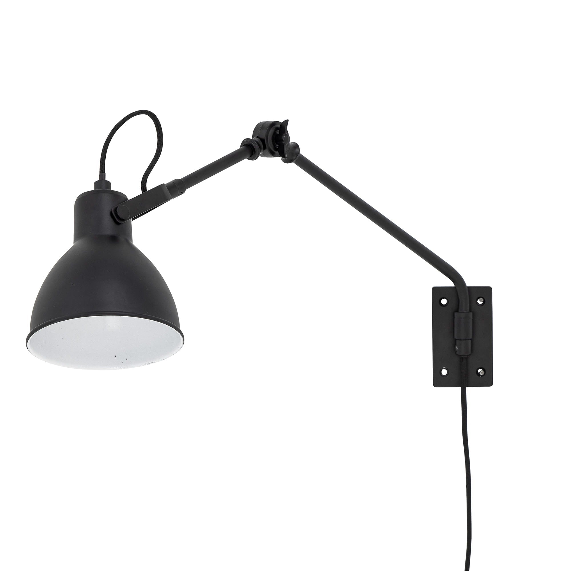 Metalowy czarny kinkiet JILI na ramieniu lampa ściennna loft Bloomingville