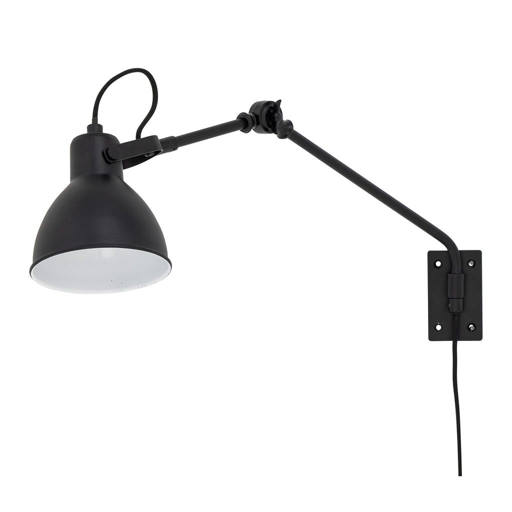 Metalowy czarny kinkiet JILI na ramieniu lampa ściennna loft Bloomingville