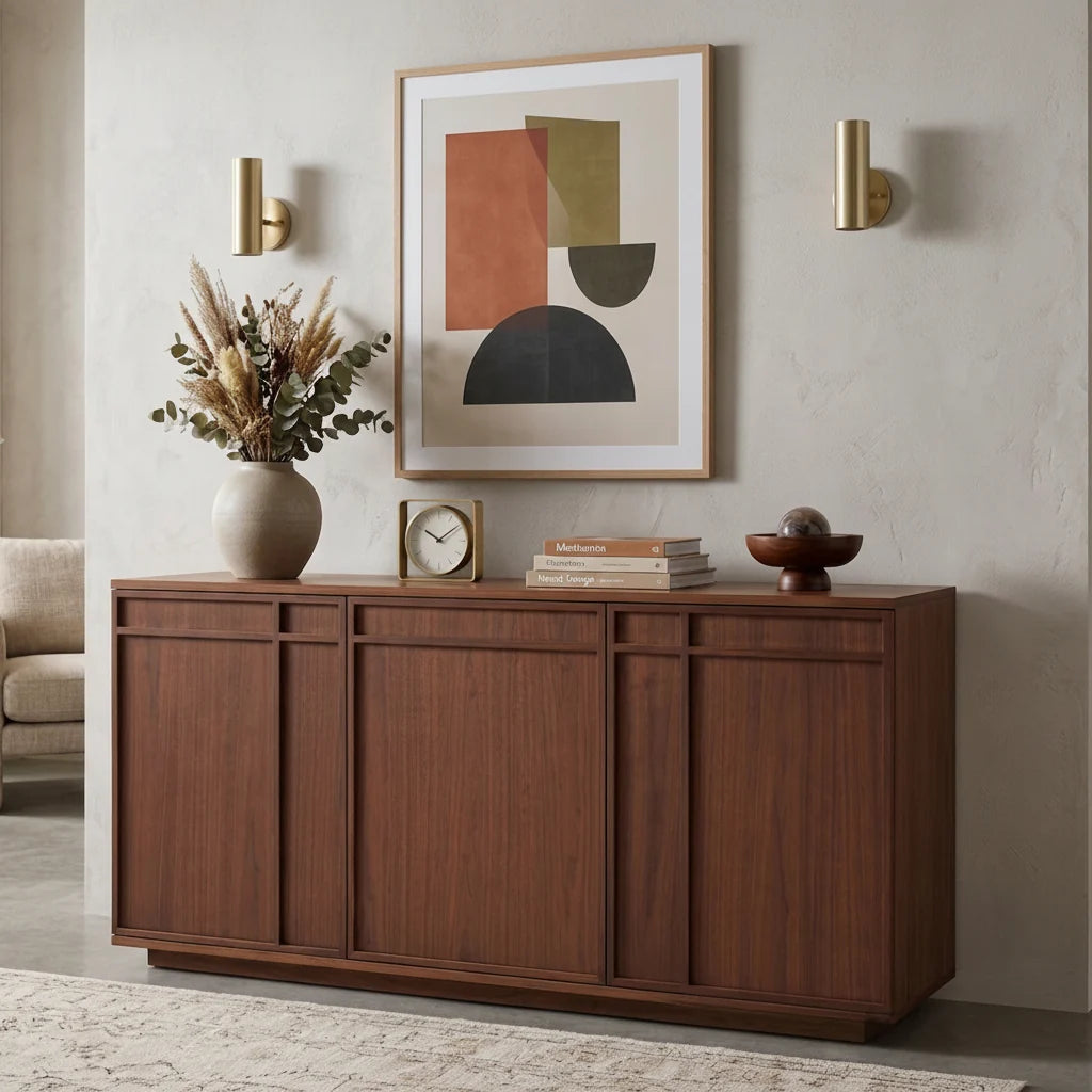 Komoda FERMO 150 cm – fornir orzech włoski, 3-drzwiowa