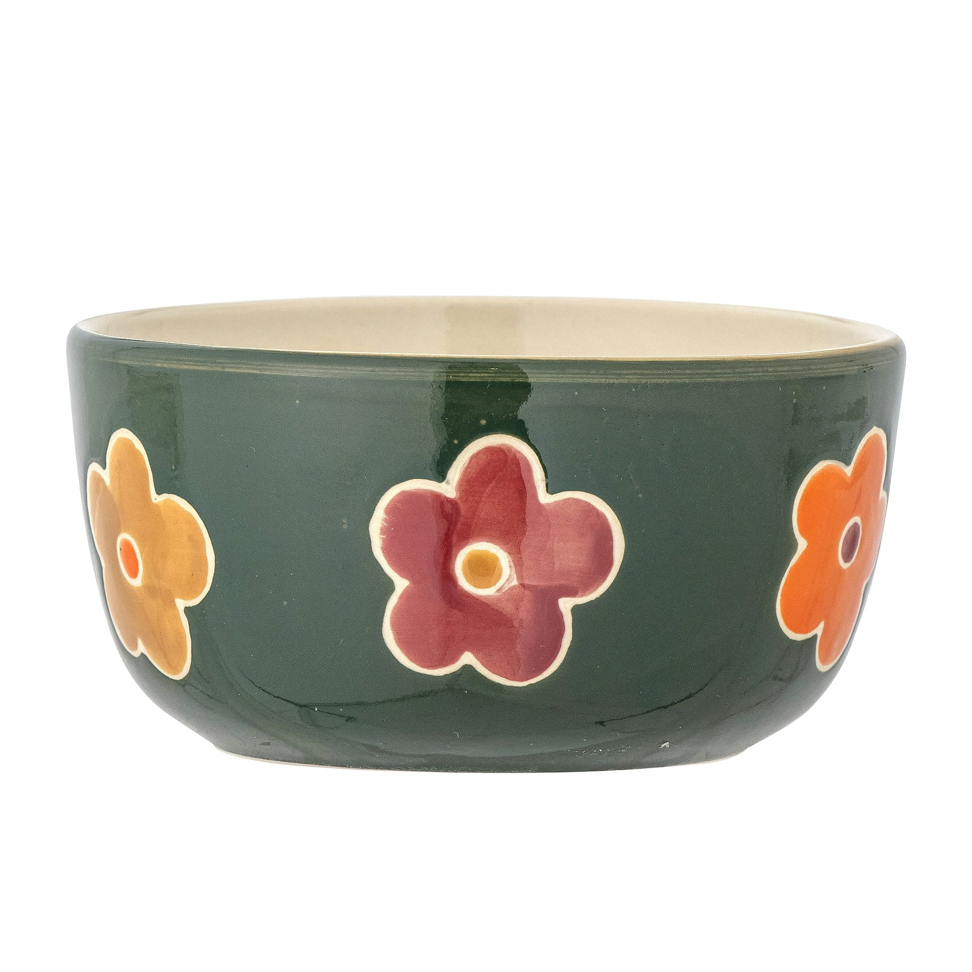 Miseczka Addy kwiatki zielona 360 ml ø12x6 cm Bloomingville