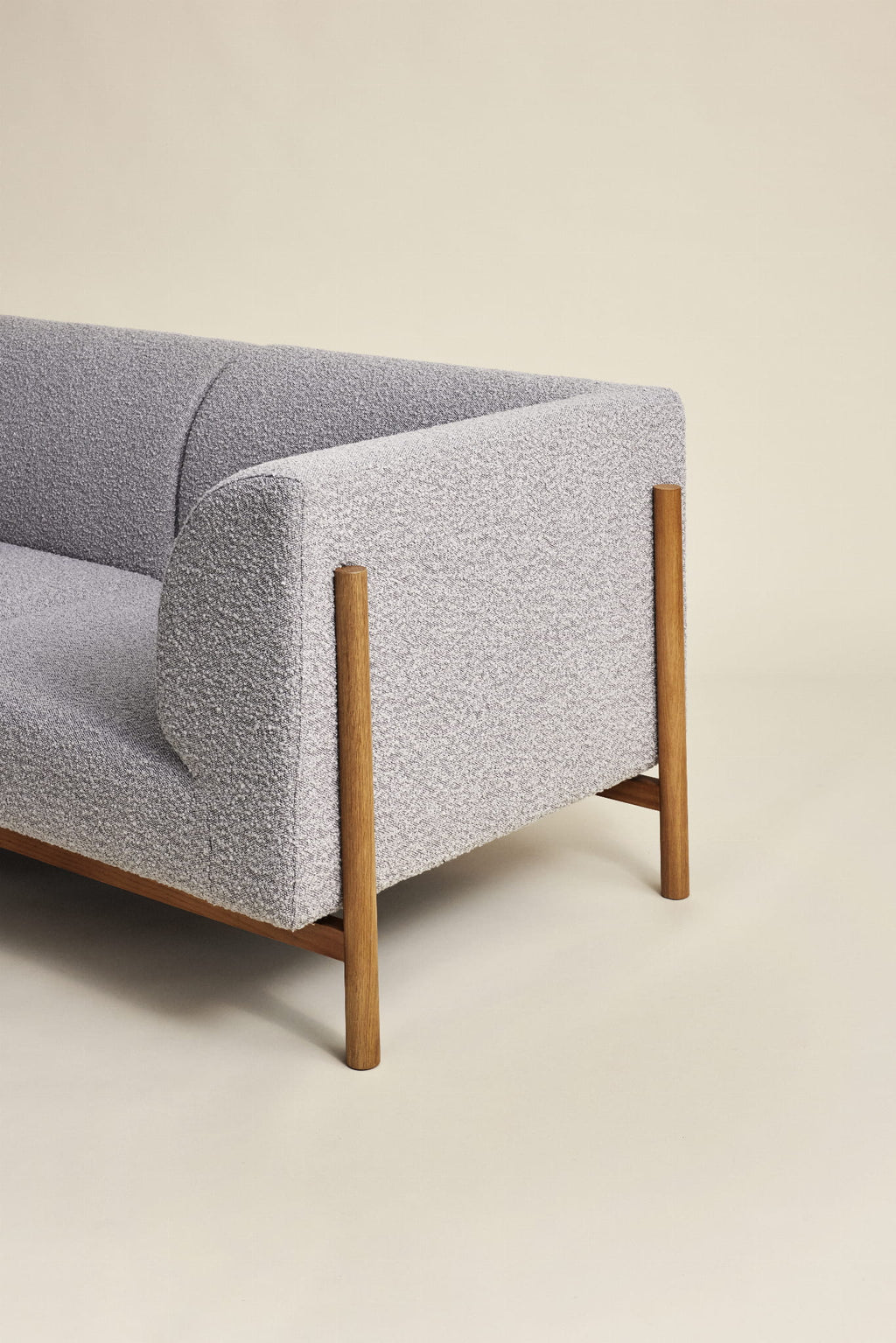 Moment sofa 3 - osobowa duża szara 257x89xh80cm Hübsch