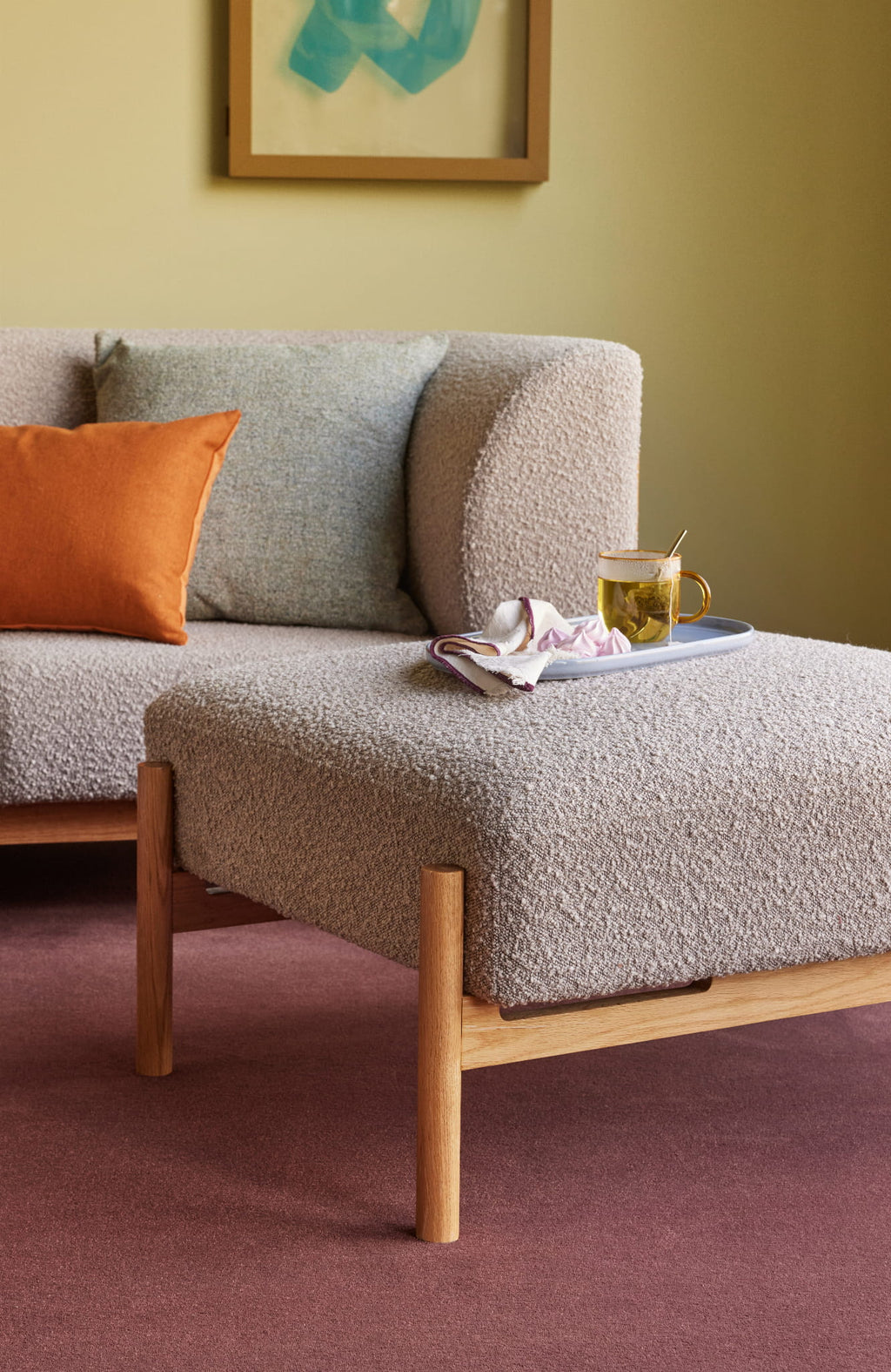 Moment sofa 3 - osobowa duża szara 257x89xh80cm Hübsch