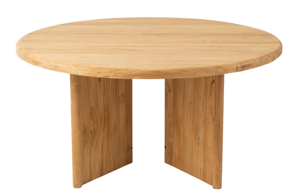Okrągły stół do jadalni BRUNO z drewna tekowego 150 cm J - LINE