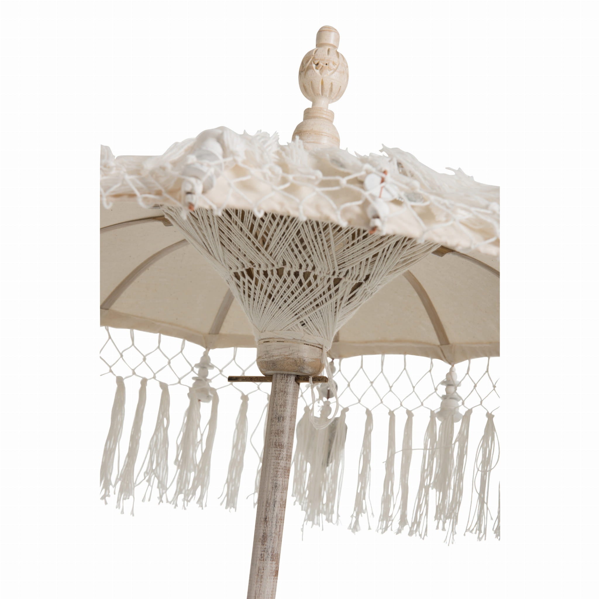 Parasol dekoracyjny Sophie kremowy z frędzlami 180x245cm J - LINE