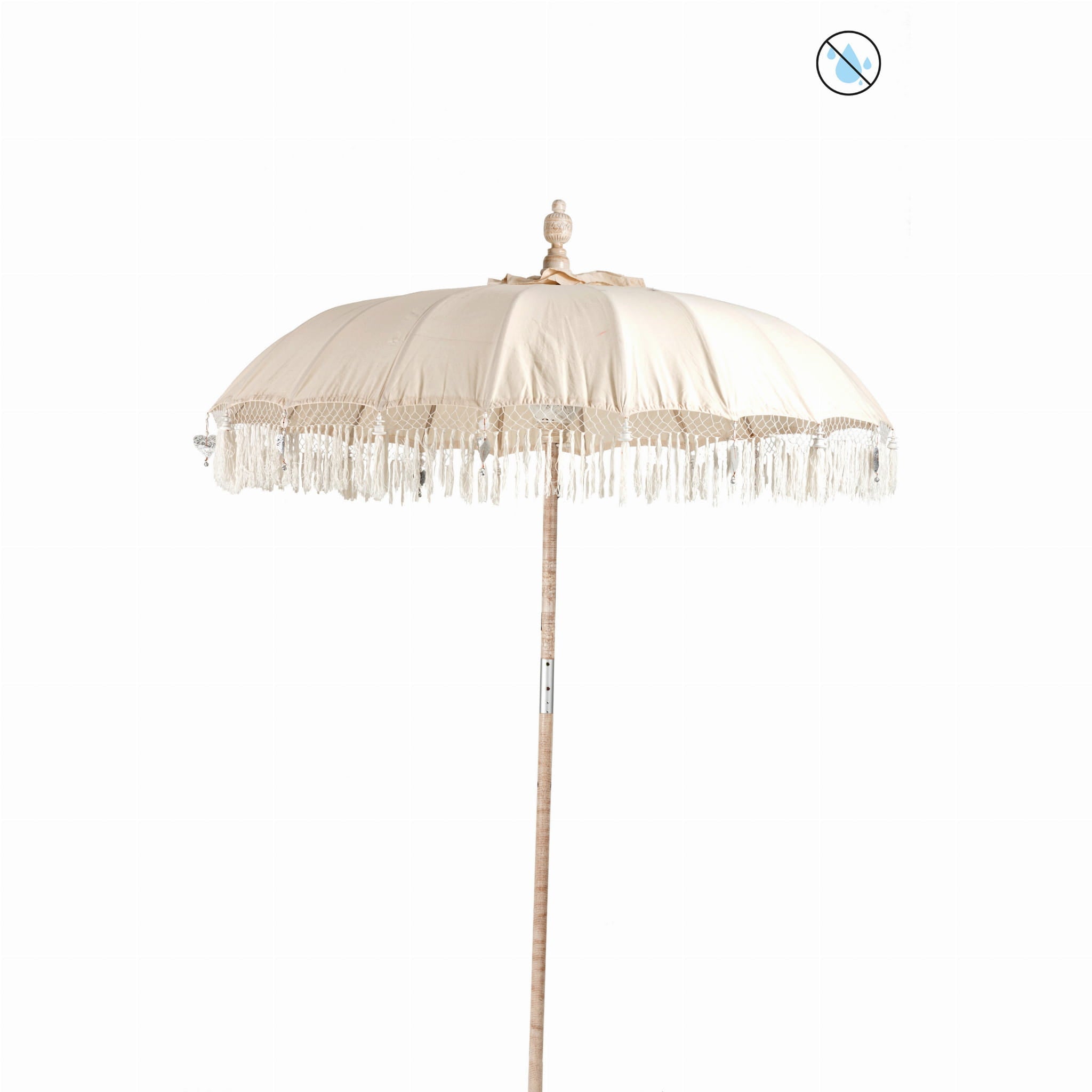 Parasol dekoracyjny Sophie kremowy z frędzlami 180x245cm J - LINE