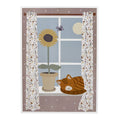 Plakat Ilustracja Nuala w białej drewnianej ramce 72x52 cm Bloomingville