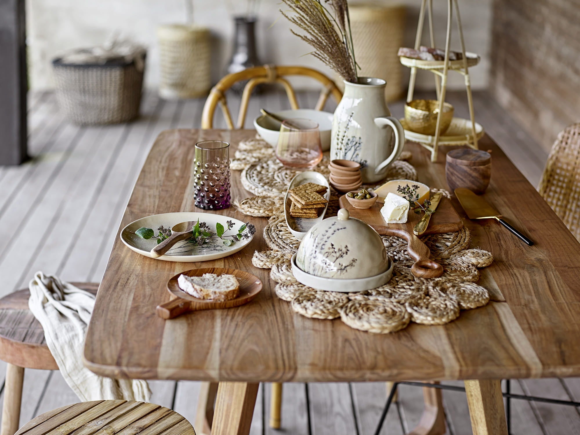 Półmisek do serwowania Bea kamionkowy beżowy 36x8 cm Bloomingville