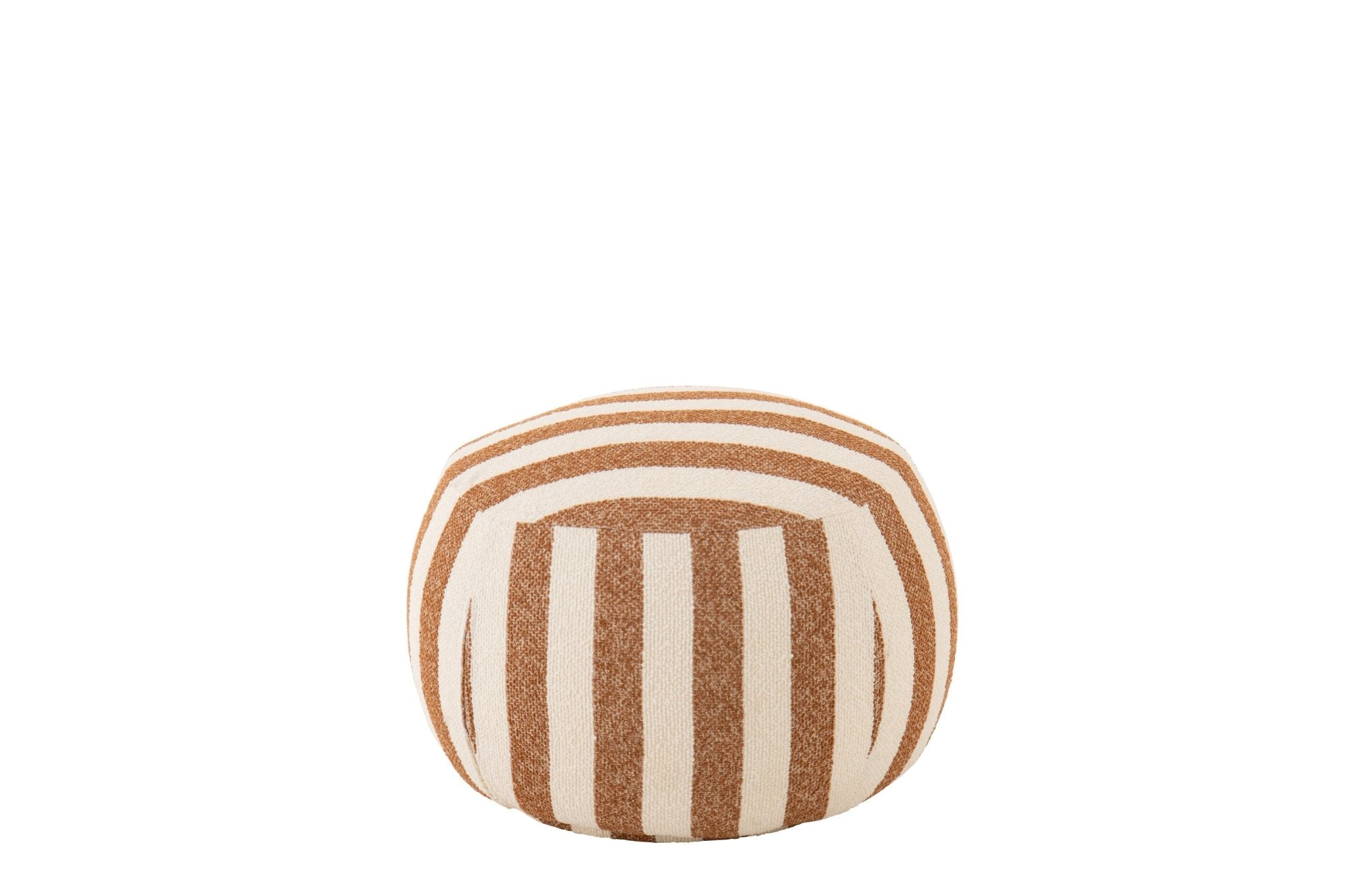 Puf BENTO w pasy karmel/złamana biel 62x62x45 cm J - LINE