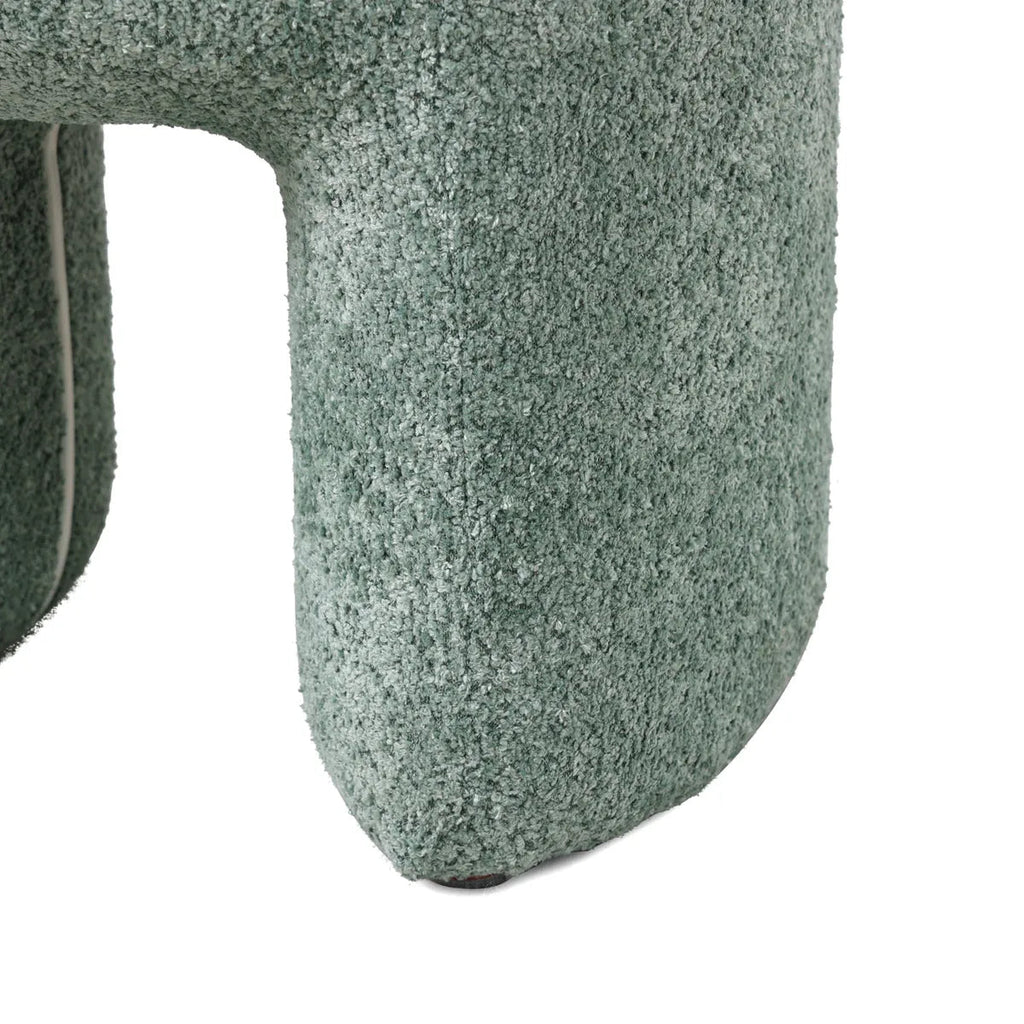 Puf boucle Lomos brudny miętowy 46x44x41 cm Zago