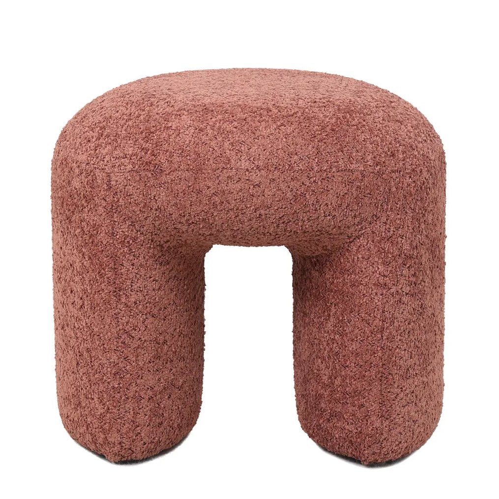 Puf boucle Lomos brudny róż 46x44x41 cm Zago