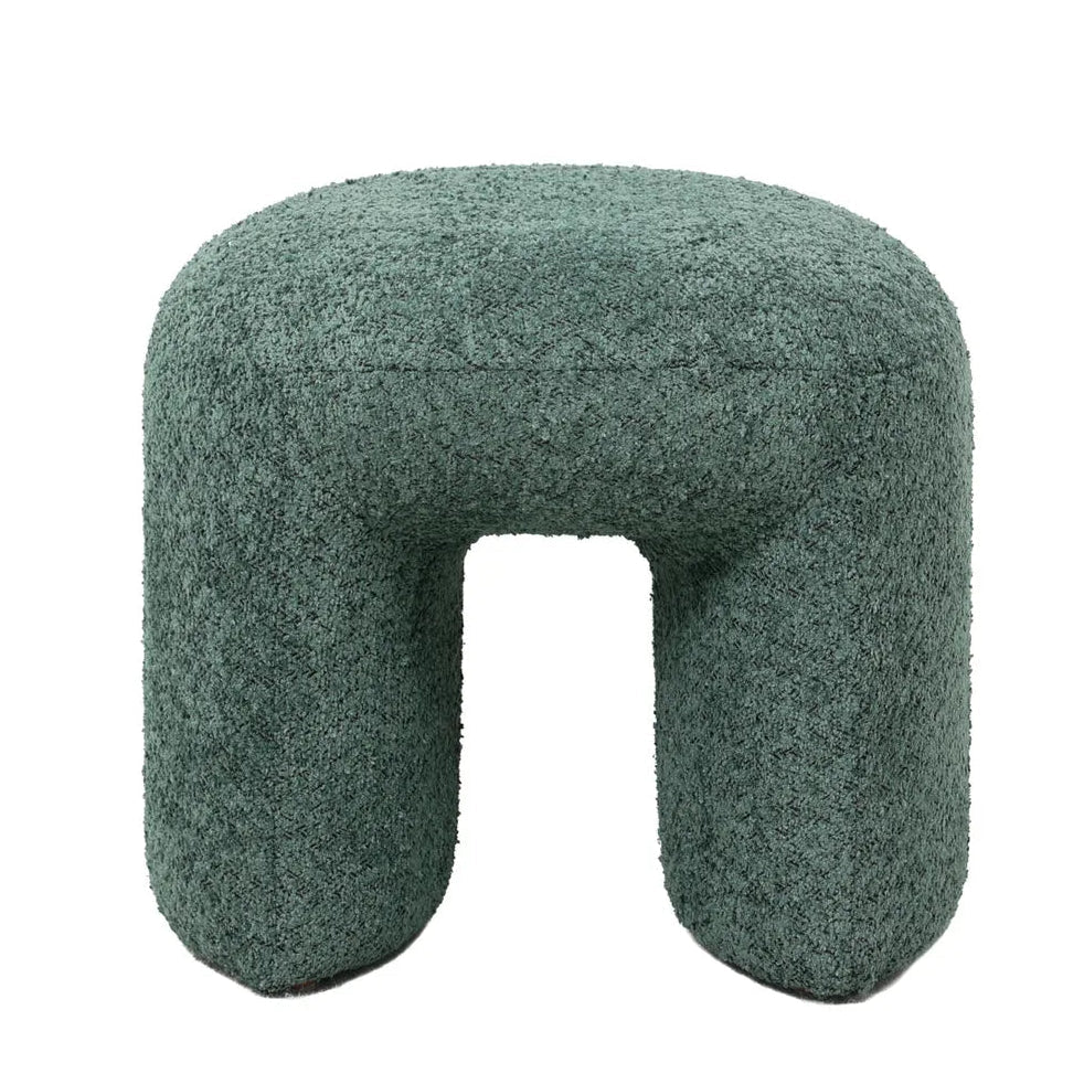 Puf boucle Lomos brudny zielony 46x44x41 cm Zago