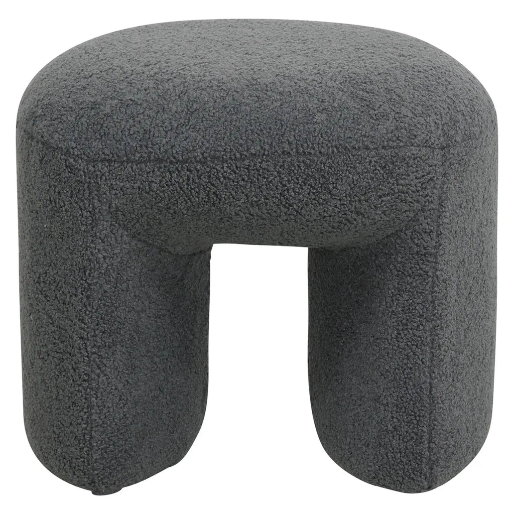 Puf boucle Lomos grafitowy 46x44x41 cm Zago