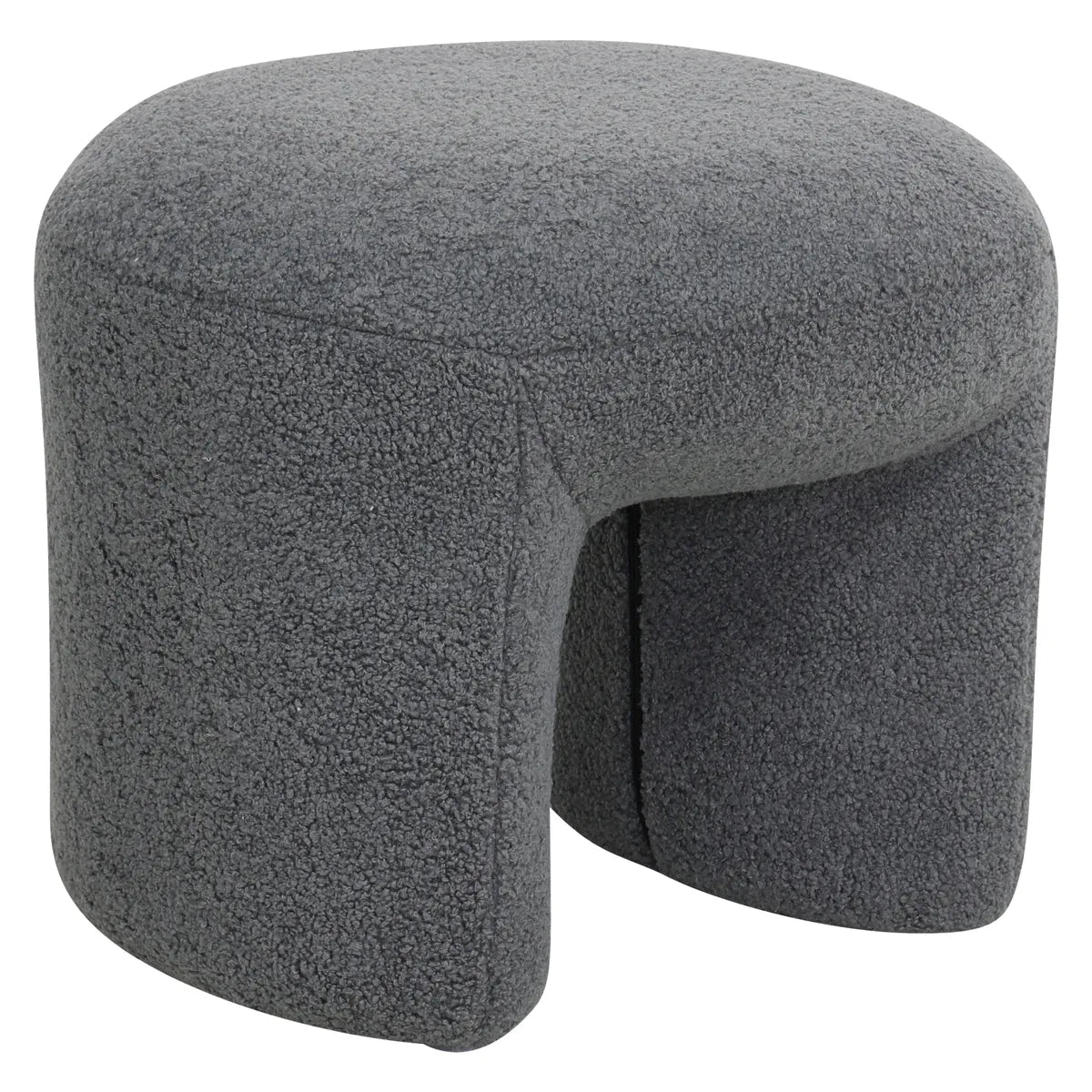Puf boucle Lomos grafitowy 46x44x41 cm Zago