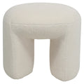 Puf boucle Lomos kremowy 46x44x41 cm Zago