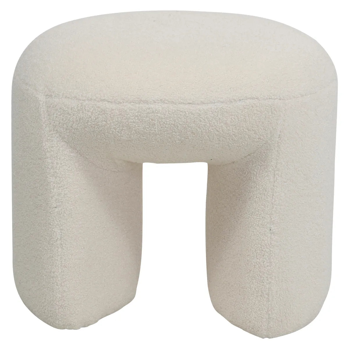 Puf boucle Lomos kremowy 46x44x41 cm Zago