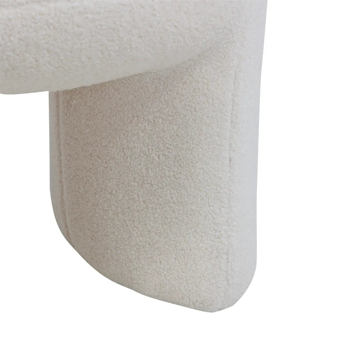 Puf boucle Lomos kremowy 46x44x41 cm Zago