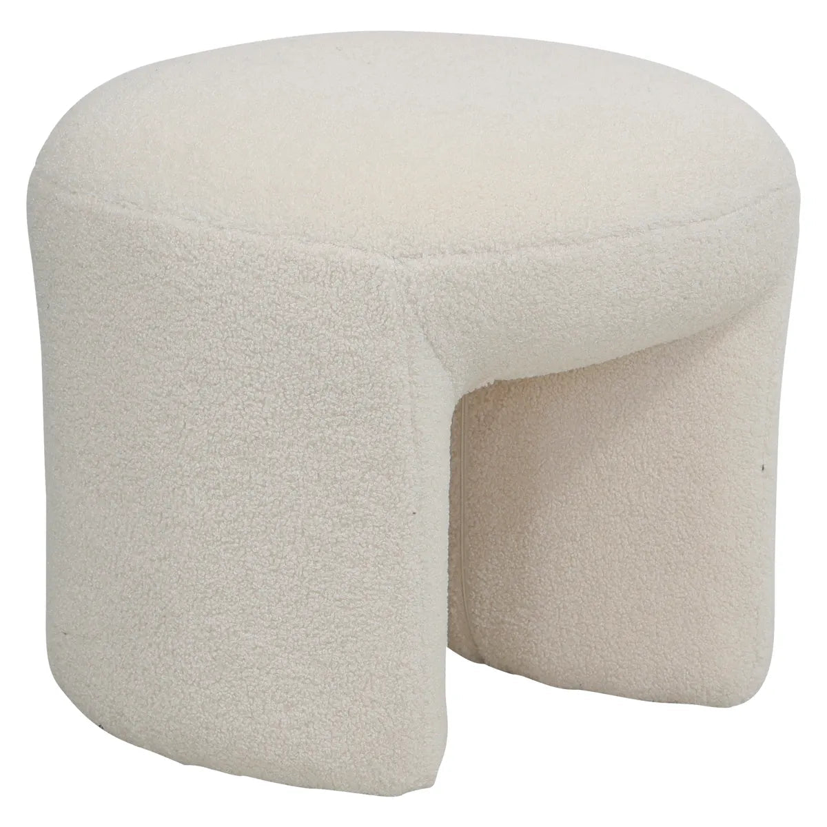 Puf boucle Lomos kremowy 46x44x41 cm Zago