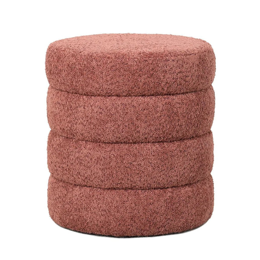 Puf boucle Quatro brudny róż ø42x46 cm Zago