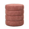 Puf boucle Quatro brudny róż ø42x46 cm Zago