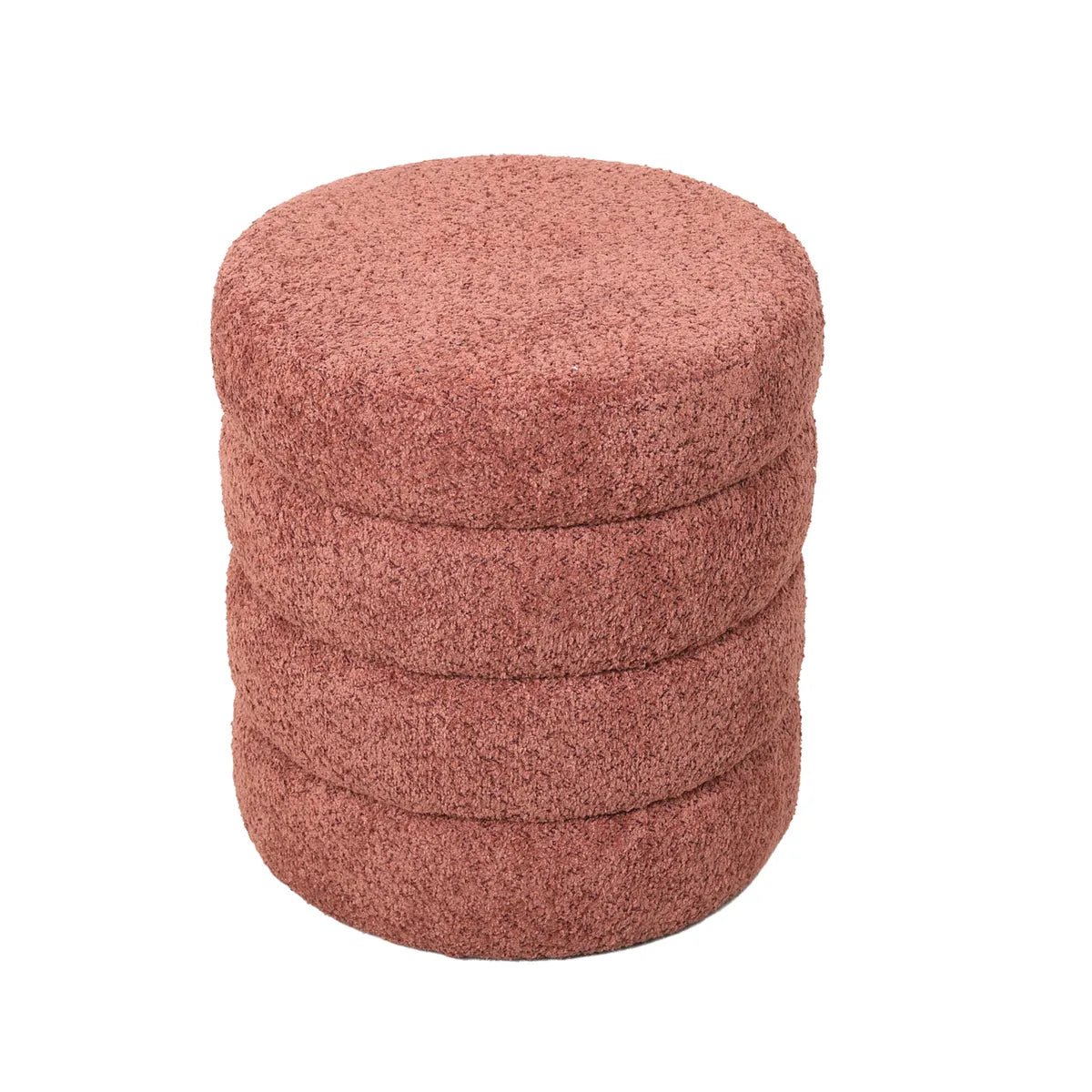 Puf boucle Quatro brudny róż ø42x46 cm Zago