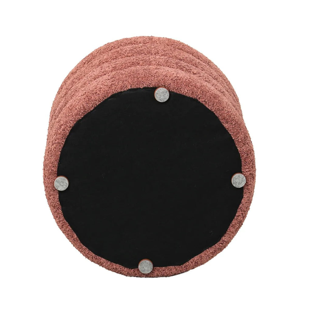 Puf boucle Quatro brudny róż ø42x46 cm Zago
