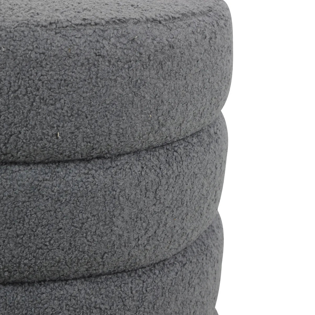 Puf boucle Quatro grafitowy ø42x46 cm Zago