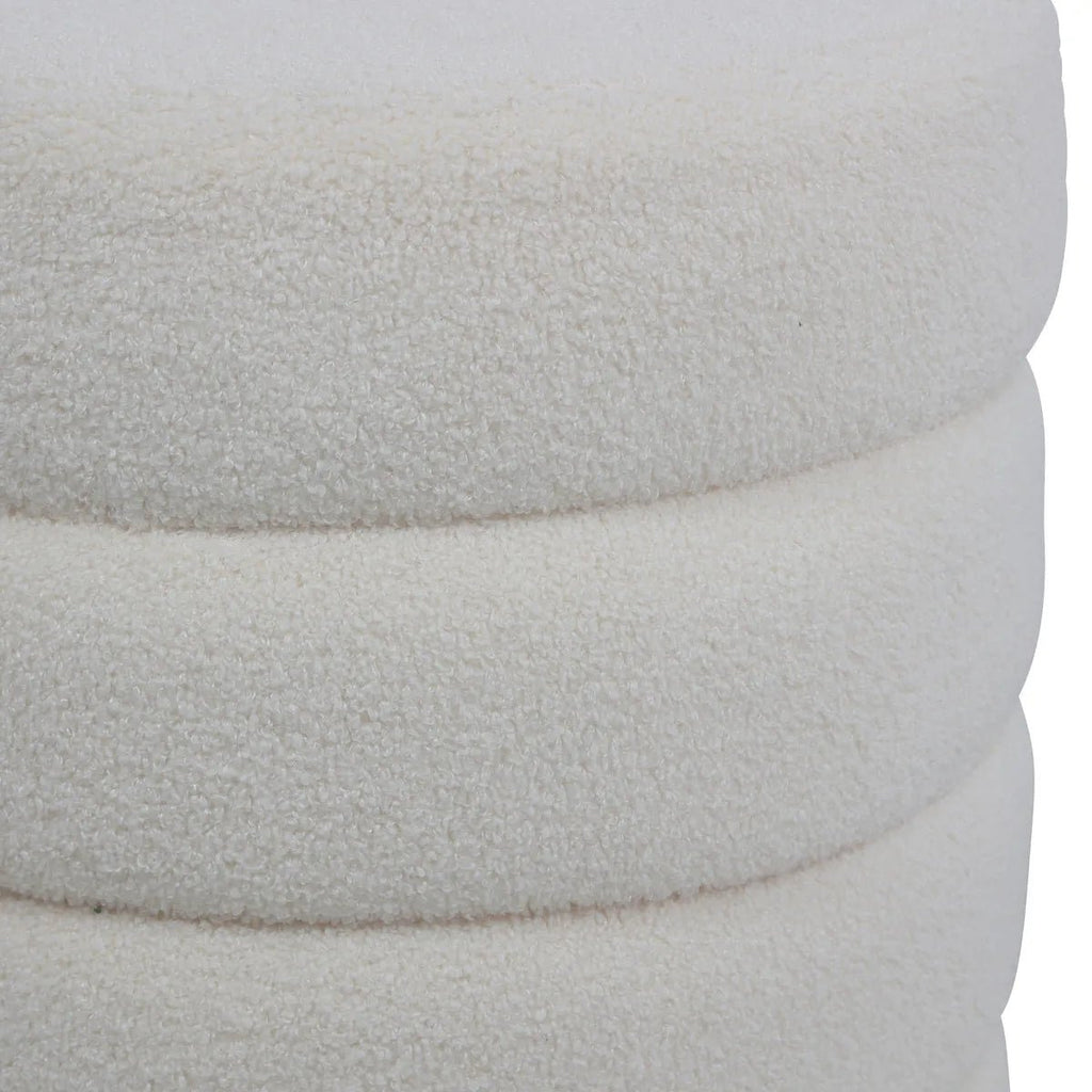Puf boucle Quatro kremowy ø42x46 cm Zago