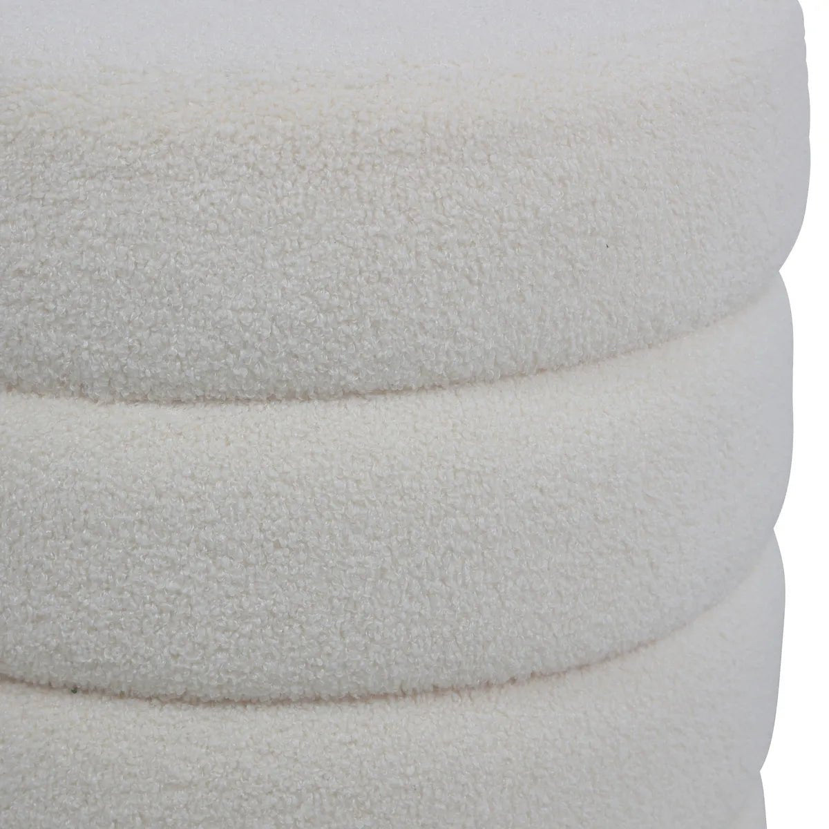 Puf boucle Quatro kremowy ø42x46 cm Zago