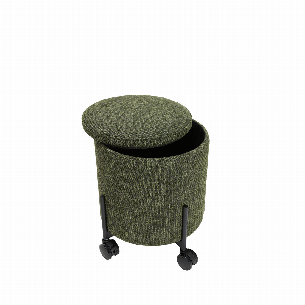 Puf Contain mały zielony ø42xh46cm Hübsch