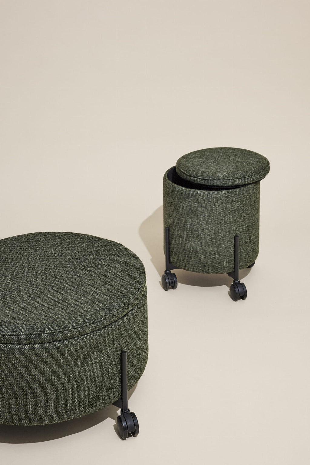 Puf Contain mały zielony ø42xh46cm Hübsch