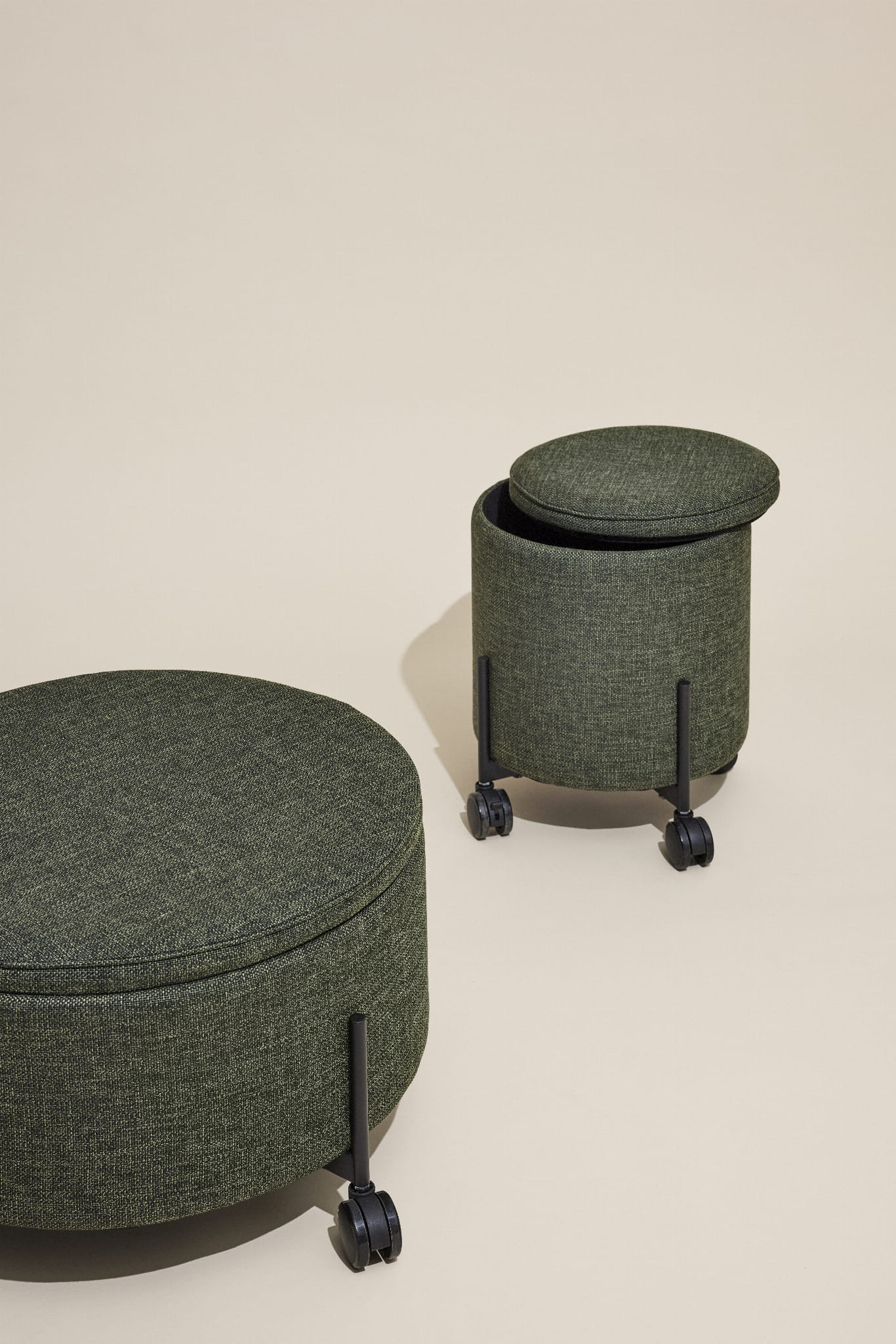 Puf Contain mały zielony ø42xh46cm Hübsch