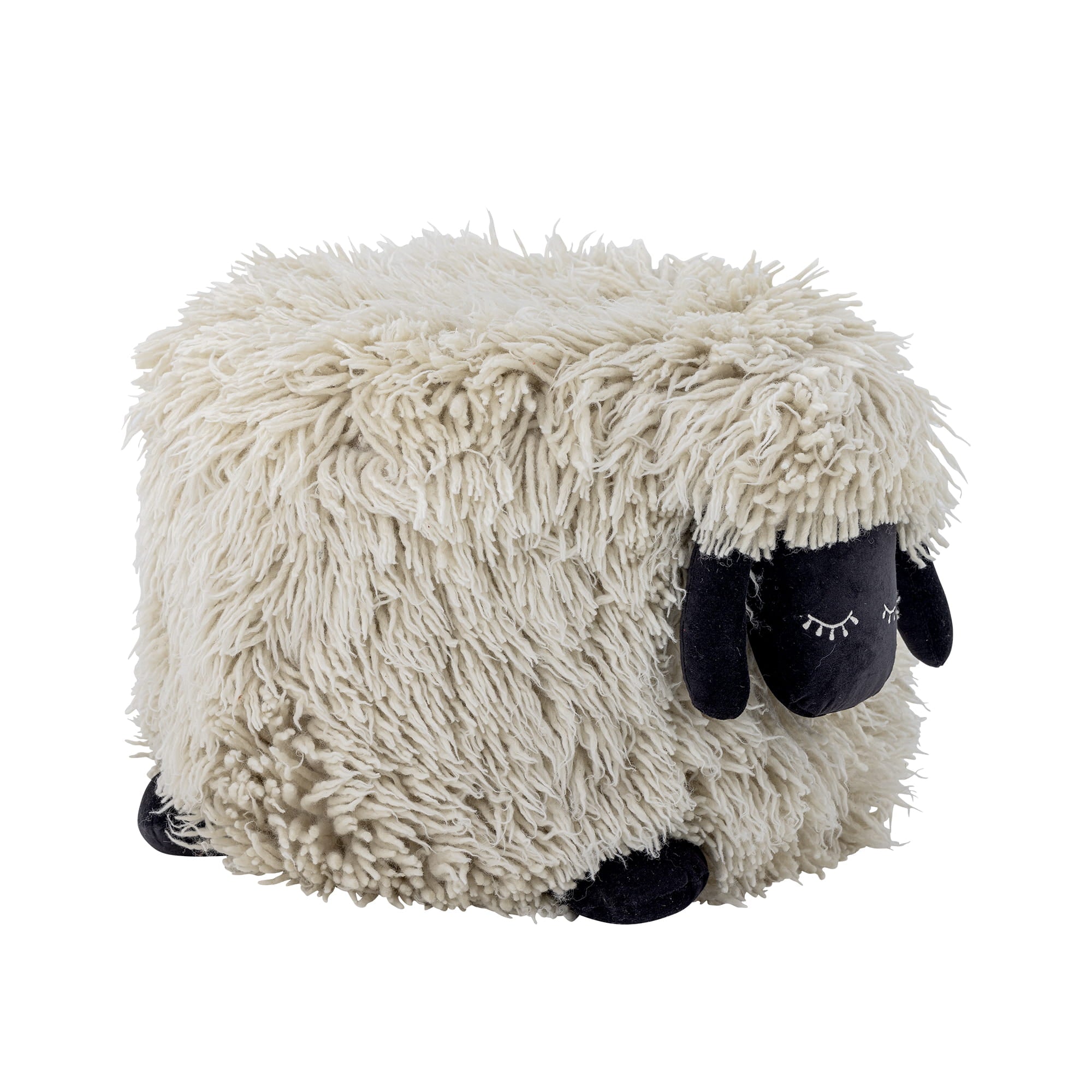 Puf Dolly biały wełna Bloomingville Mini