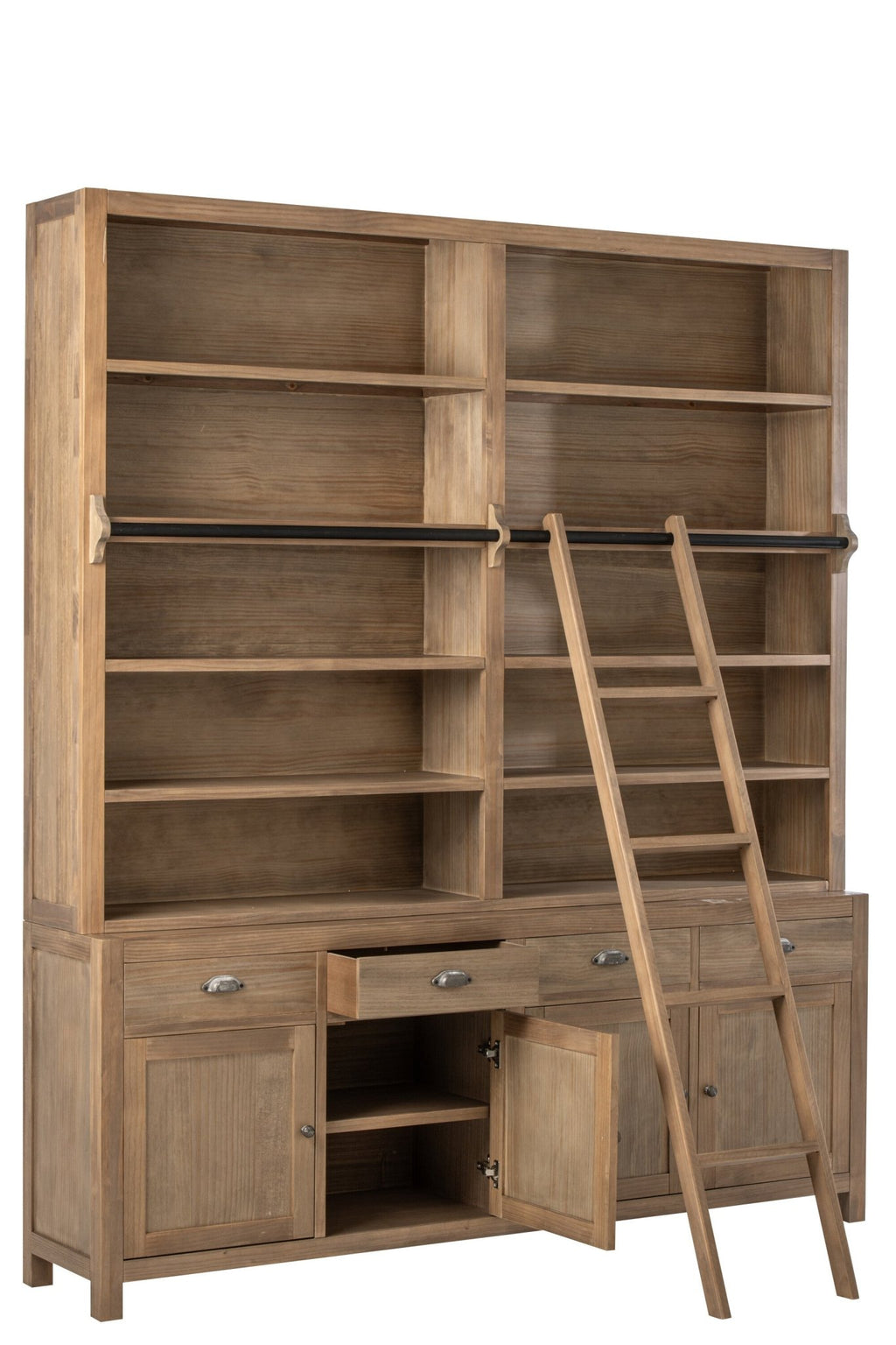 Regał biblioteczka FARMHOUSE z drabiną 200x232 cm J - LINE