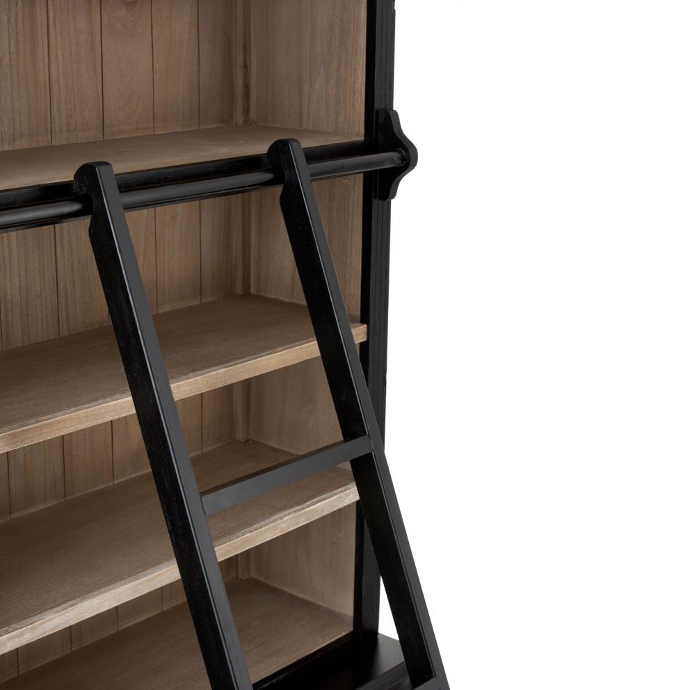Regał biblioteczka Library z drabiną 200x232 cm czarny J - LINE