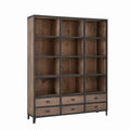 Regał biblioteczka Mateo z szufladami drewno metal 165x216 cm J - LINE