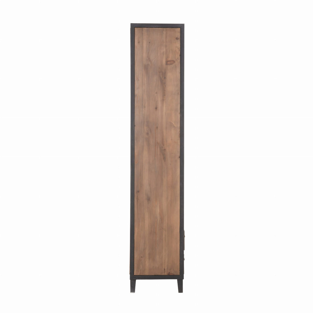 Regał biblioteczka Mateo z szufladami drewno metal 165x216 cm J - LINE