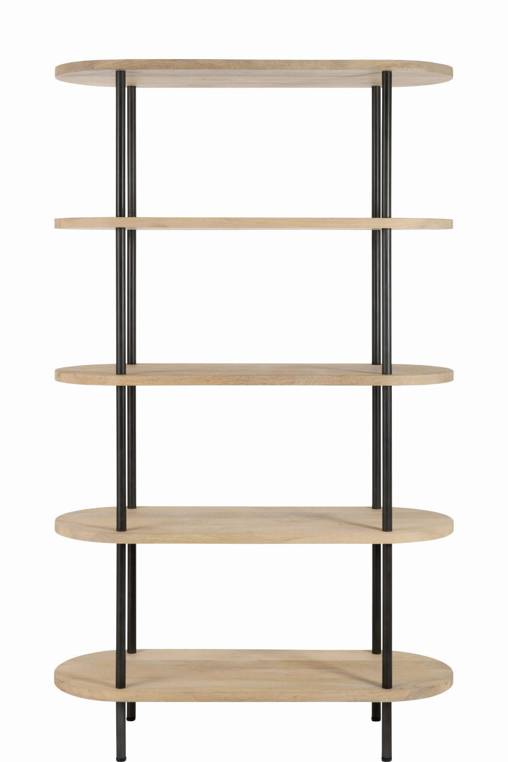Regał ELI 5 półek drewno mango metal 105x40x176 cm J - LINE
