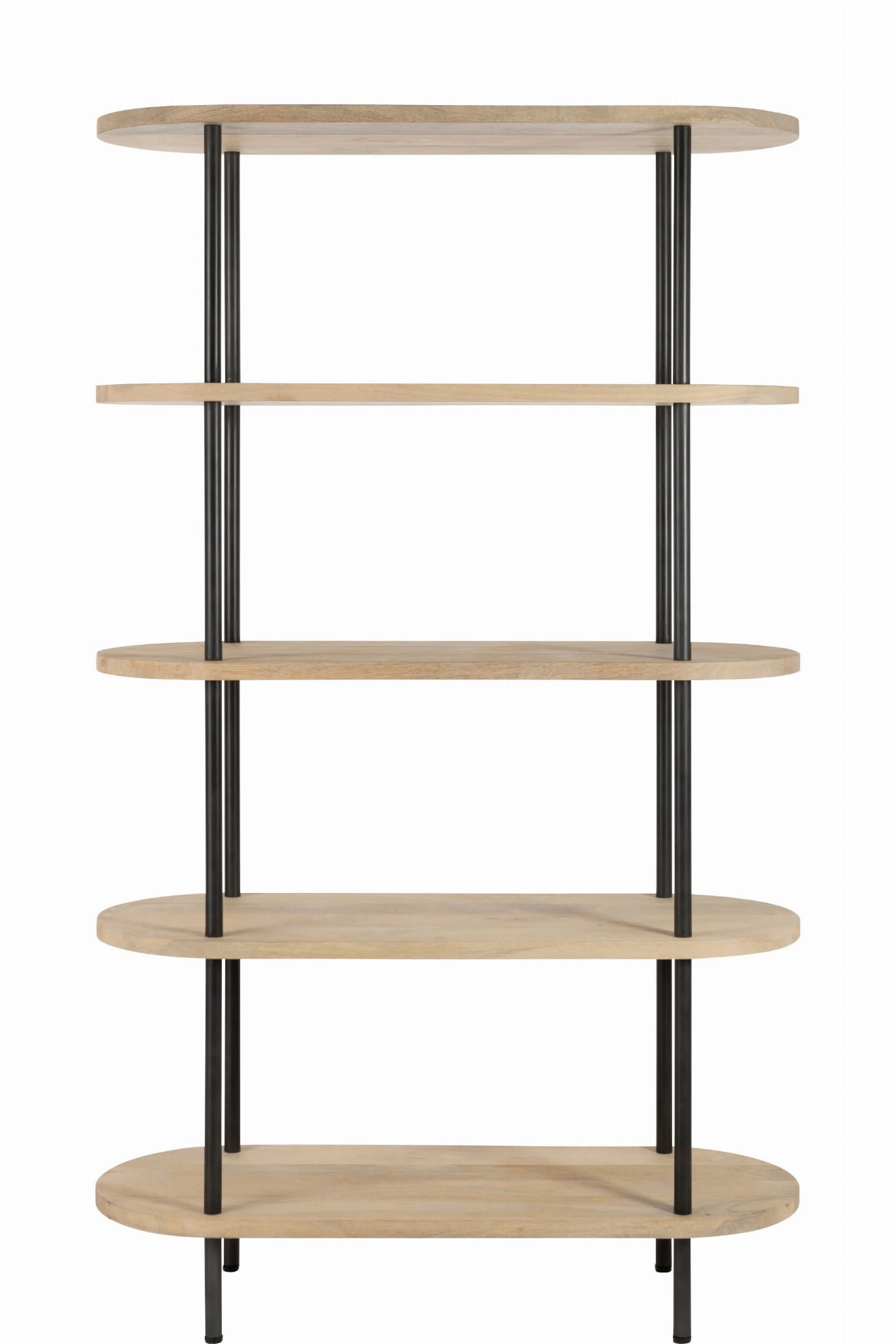 Regał ELI 5 półek drewno mango metal 105x40x176 cm J - LINE