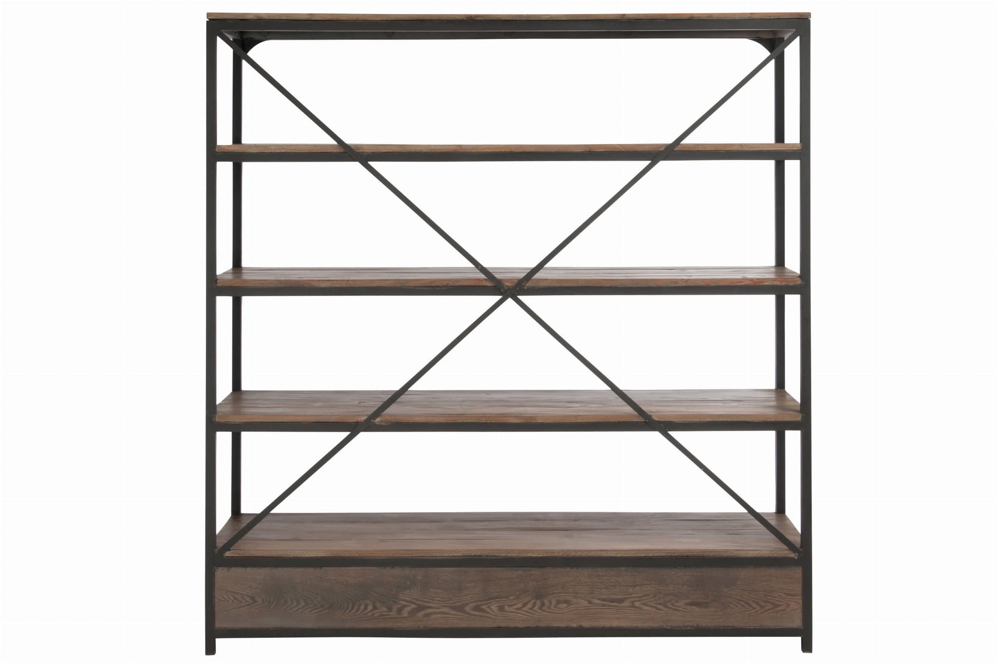 Regał FORGE drewno metal 180x45xh190 cm J - LINE