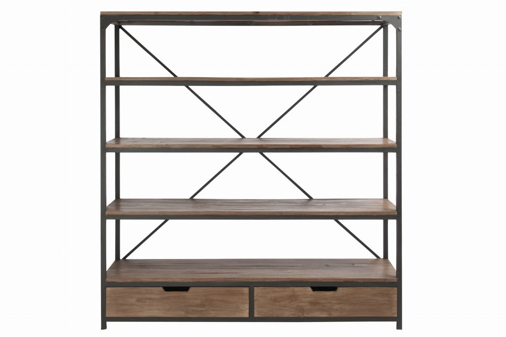 Regał FORGE drewno metal 180x45xh190 cm J - LINE