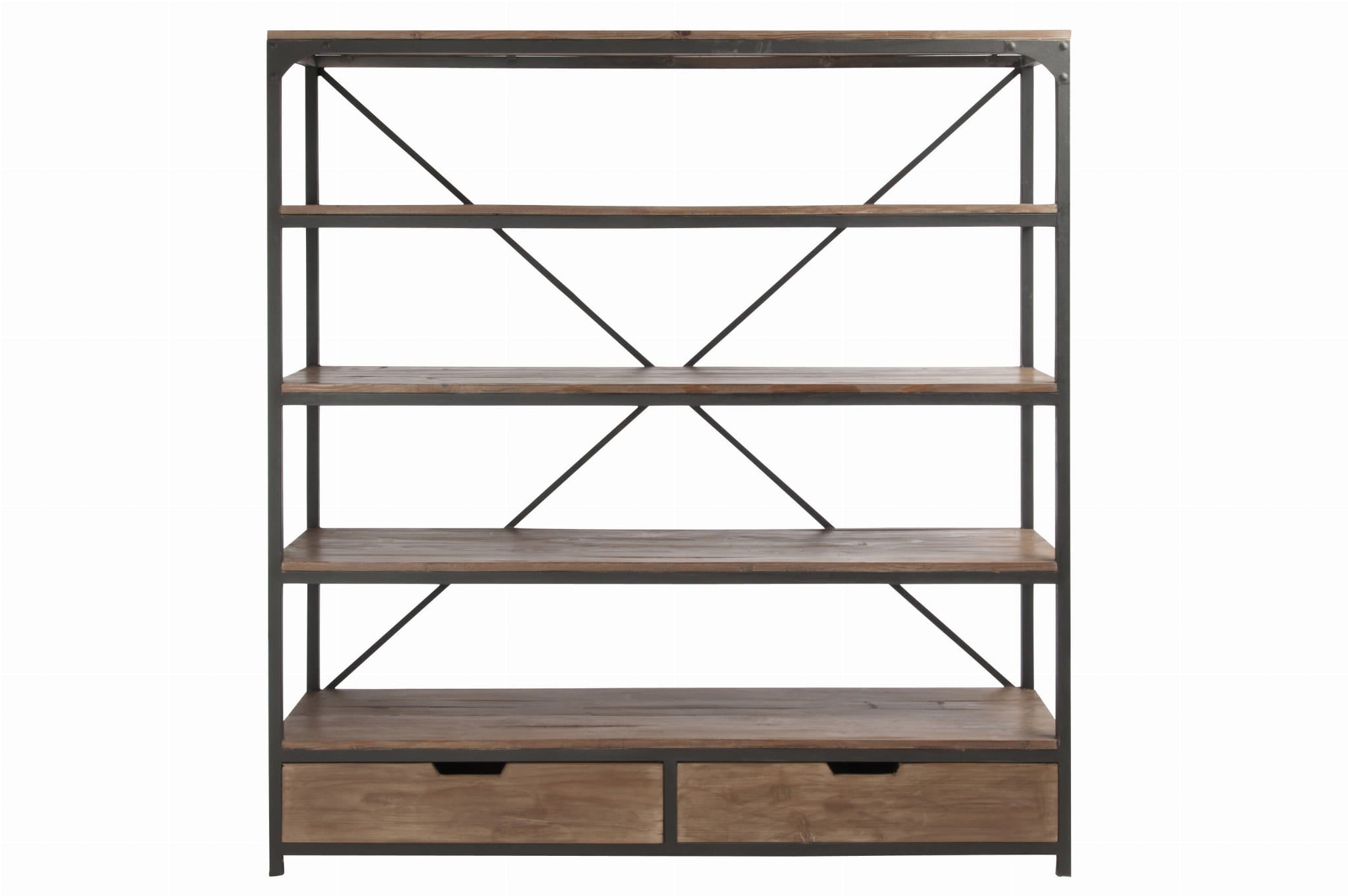 Regał FORGE drewno metal 180x45xh190 cm J - LINE