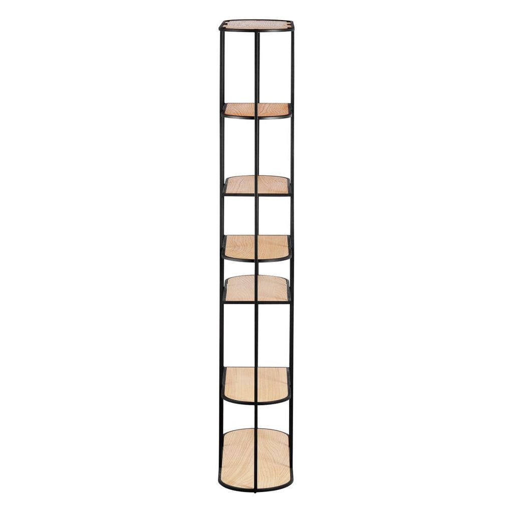 Regał Grayson dąb naturalny metal zaokrąglone krawędzie 180 cm Zago