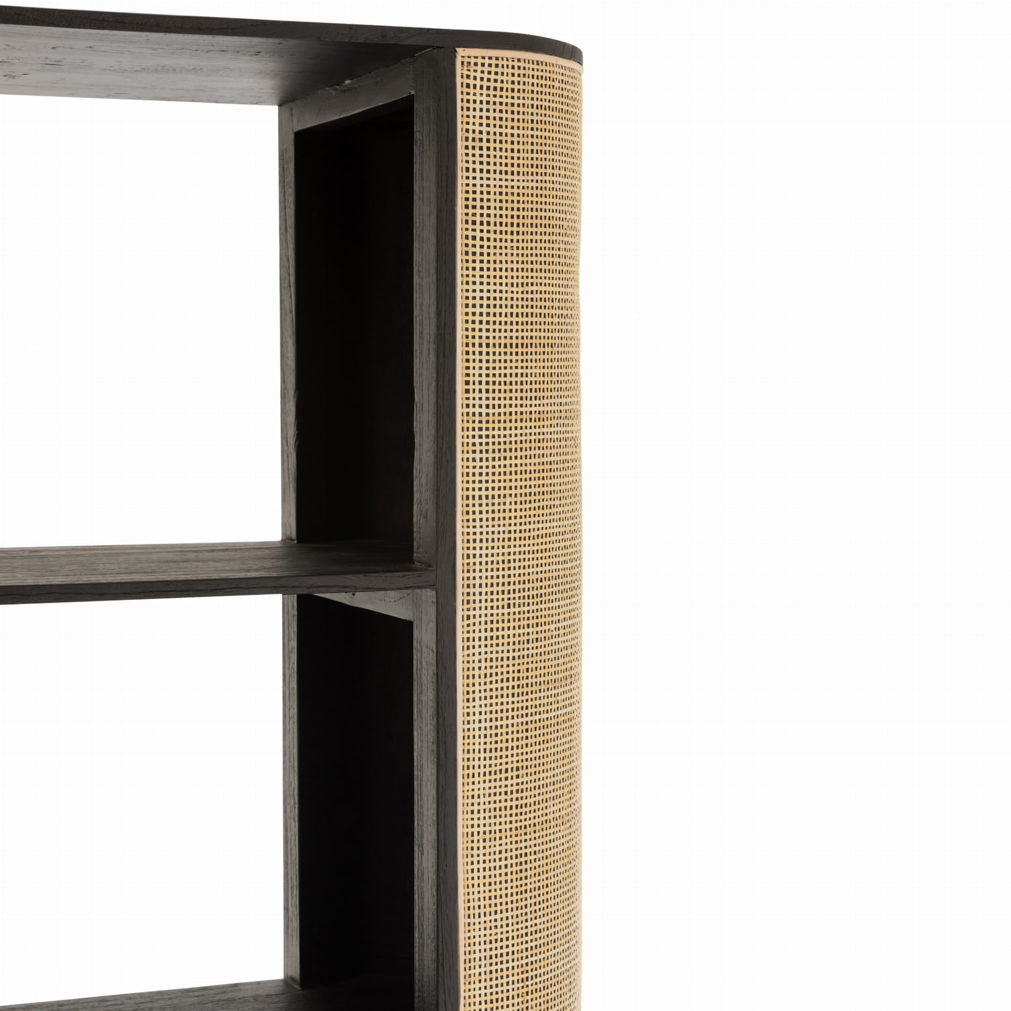 Regał Molly drewno egzotyczne rattan 190 cm J - LINE