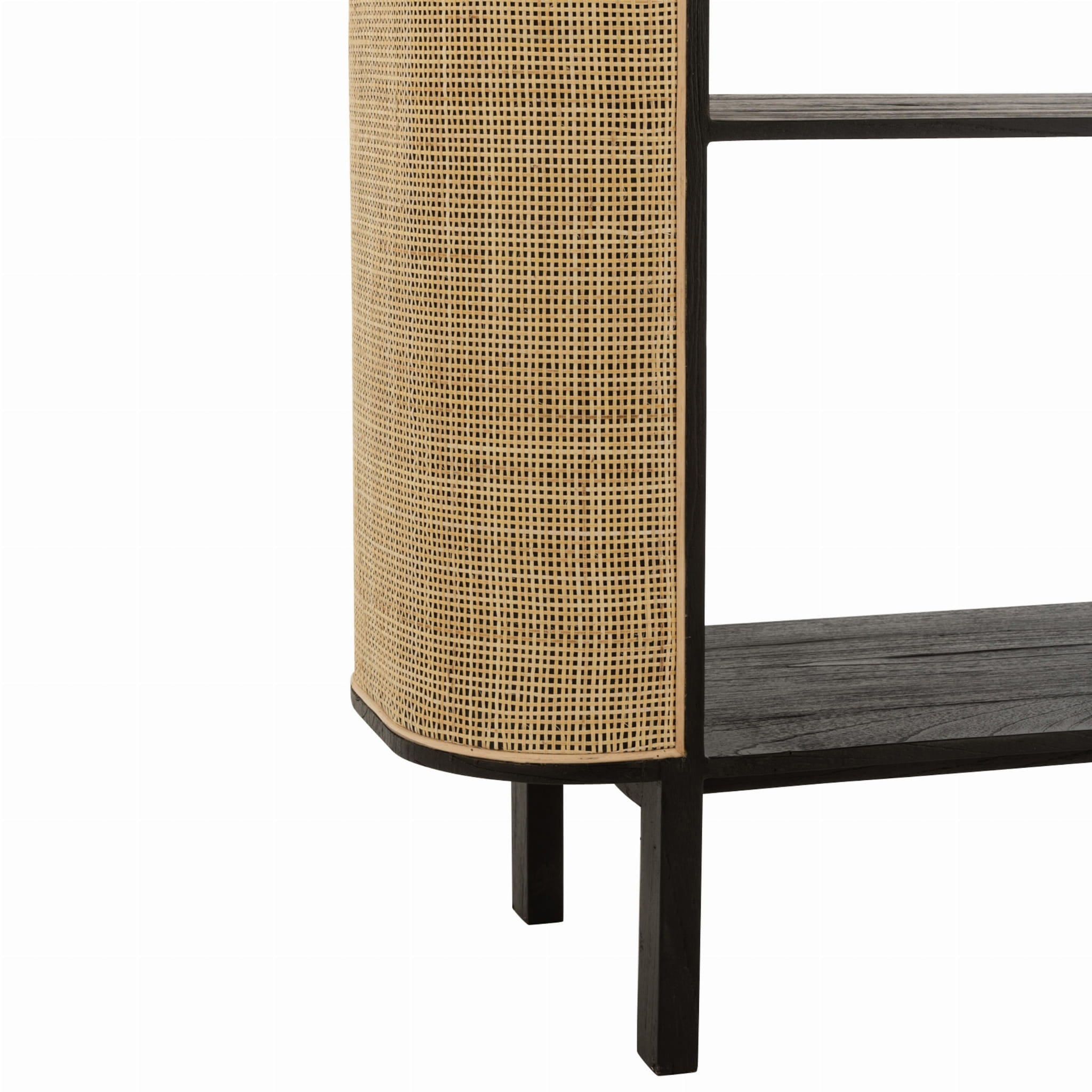 Regał Molly drewno egzotyczne rattan 190 cm J - LINE