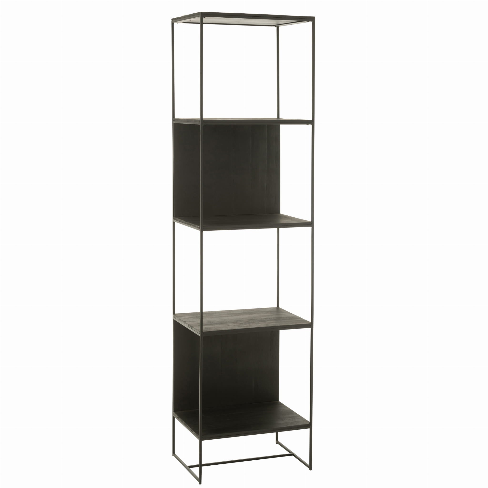 Regał NOCTA z drewna tekowego metalu 190x50cm J - LINE