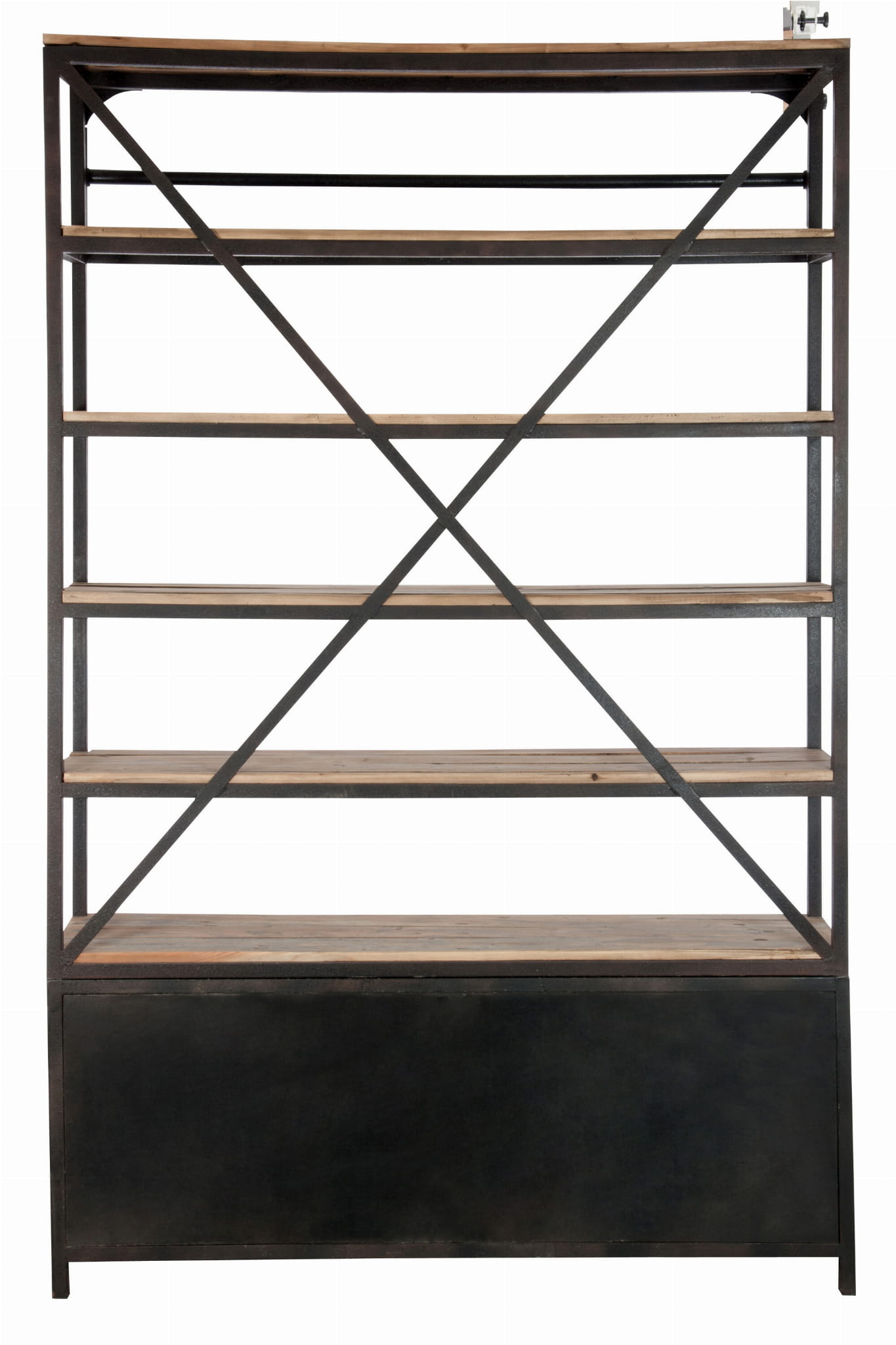 Regał RIVET biblioteczka z drabiną drewno metal 160x45xh243 cm J - LINE