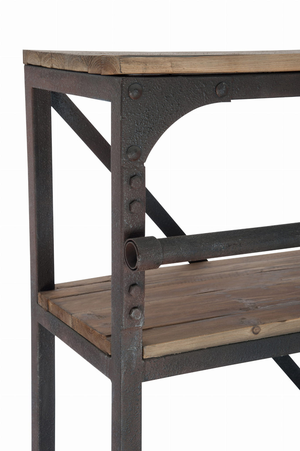 Regał RIVET biblioteczka z drabiną drewno metal 160x45xh243 cm J - LINE