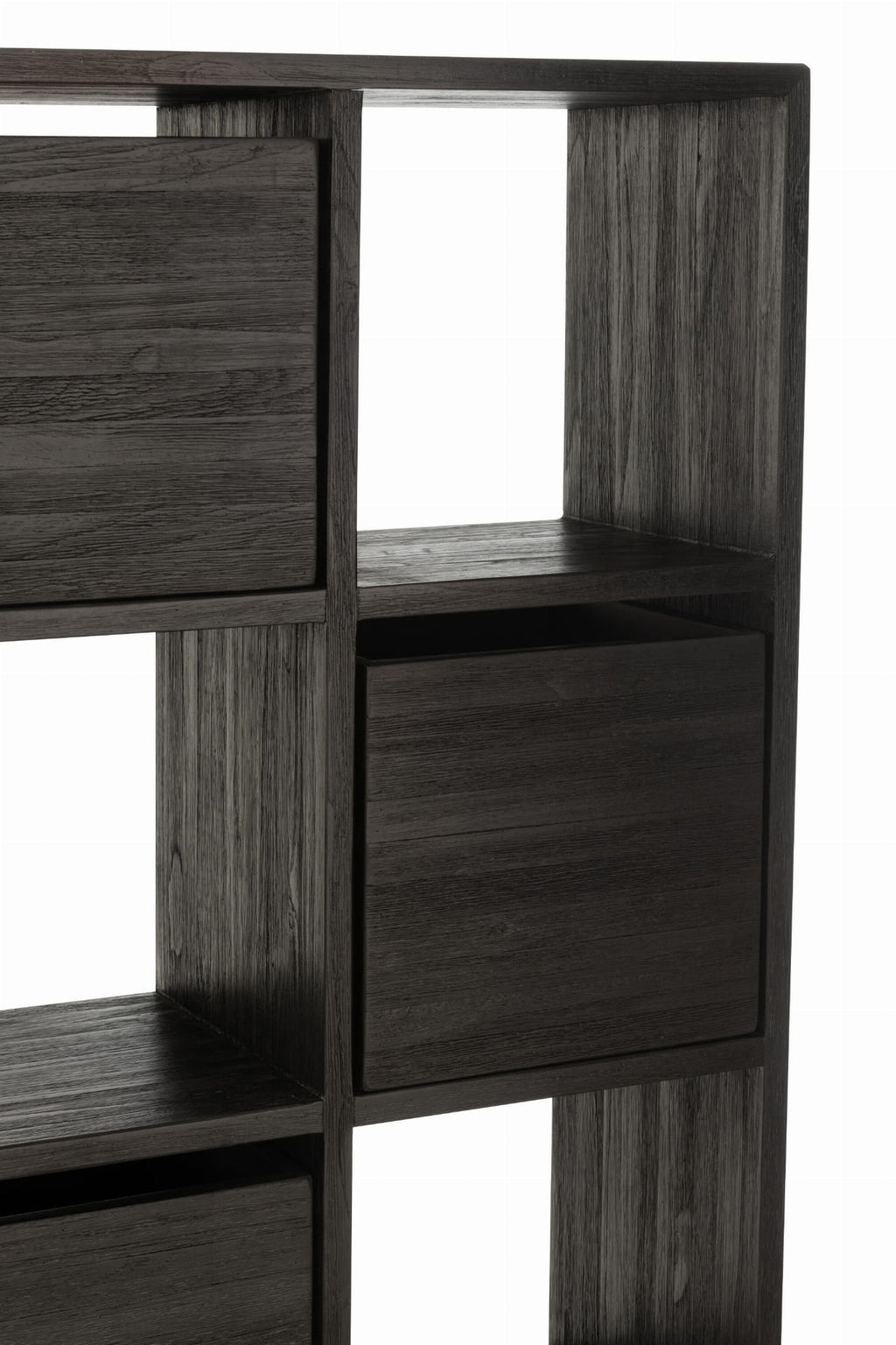 Regał z szufladami NOIR TEAK z recyklingowanego drewna 100x30x158 cm J - LINE