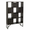 Regał z szufladami NOIR TEAK z recyklingowanego drewna 100x30x158 cm J - LINE